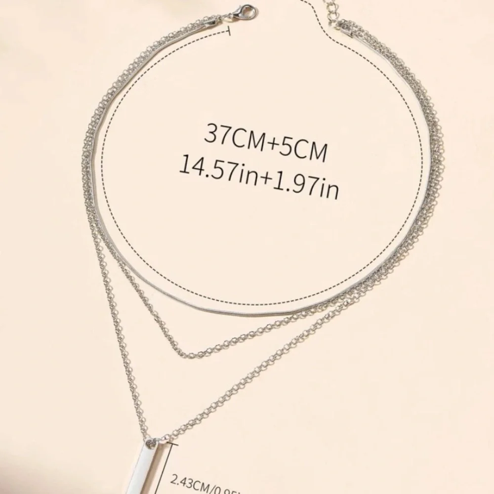 Silver layered necklace